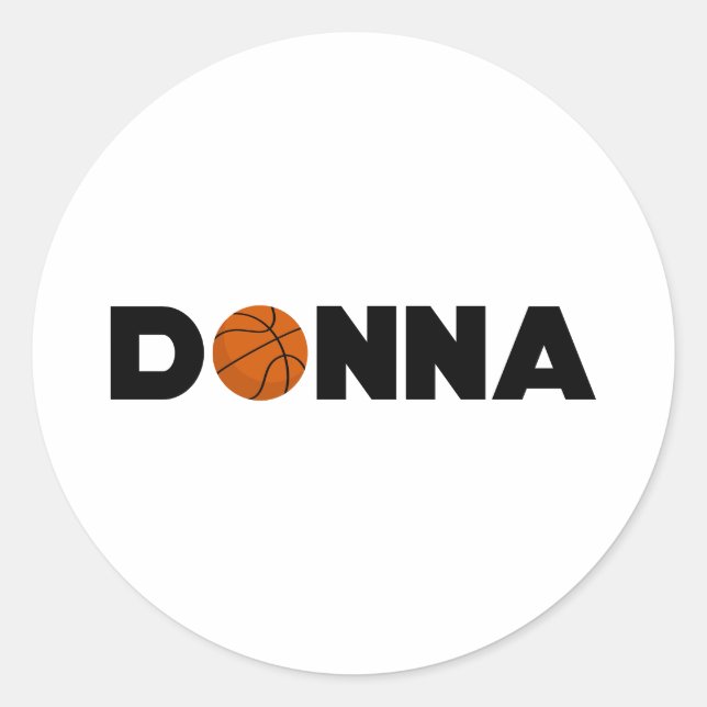 Pegatina Redonda Donna Basketball (Anverso)