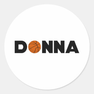 Pegatina Redonda Donna Basketball