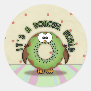 Pegatina Redonda donowl kiwi -