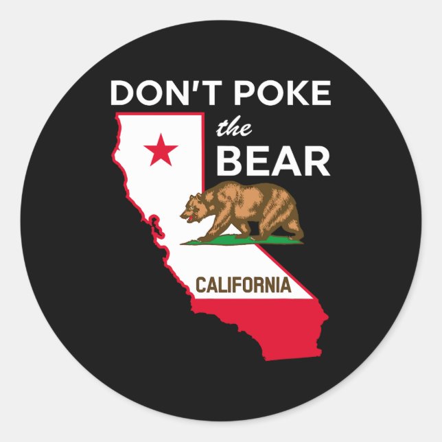 Pegatina Redonda Dont Ke The Bear California Republic Design  (Anverso)