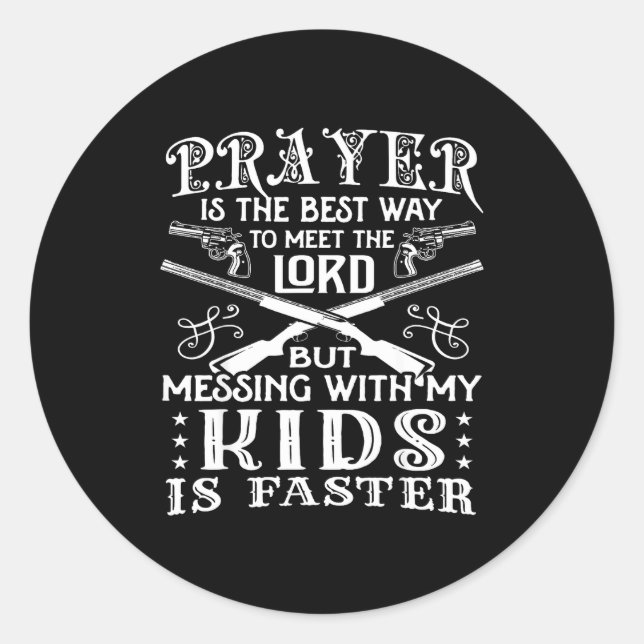 Pegatina Redonda Don't Mess With My Kids! Mom  (Anverso)