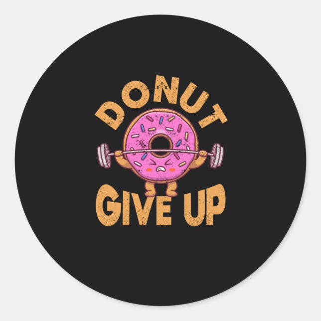 Pegatina Redonda Donut Abandona El Gimnasio De Entrenamiento Gracio (Anverso)
