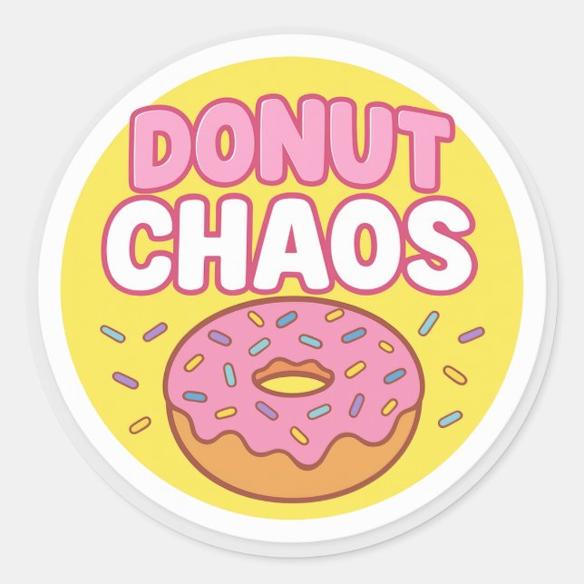 Pegatina Redonda Donut Chaos Round Sticker (Anverso)