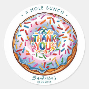Pegatina Redonda Donut Con Sprinkles Gracias Un Montón 