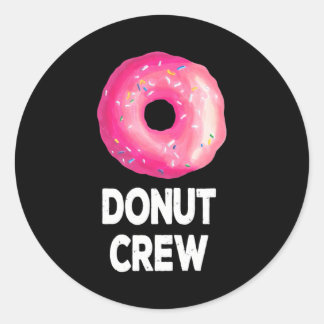 Pegatina Redonda Donut Crew Donut Birthday Party Favor