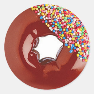 Pegatina Redonda Donut de chocolate