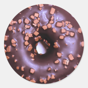 Pegatina Redonda Donut de chocolate