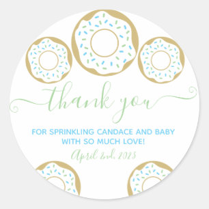 Pegatina Redonda Donut Espolvoreada con amor Bebé Sprinkle Gracias