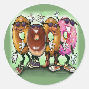 Pegatina Redonda Donut Fiesta