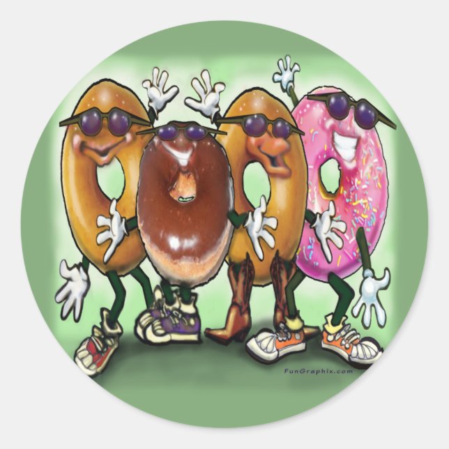 Pegatina Redonda Donut Fiesta (Anverso)