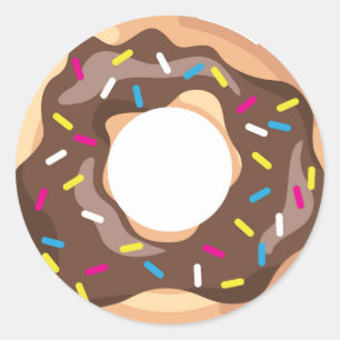 Pegatina Redonda Donut glaseado de chocolate