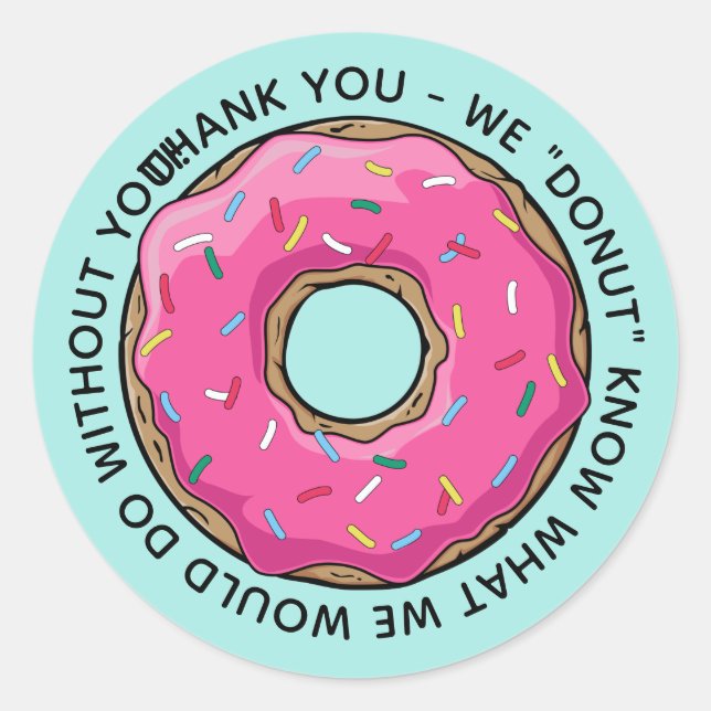 Pegatina Redonda DONUT Gracias A Los Profesores (Anverso)