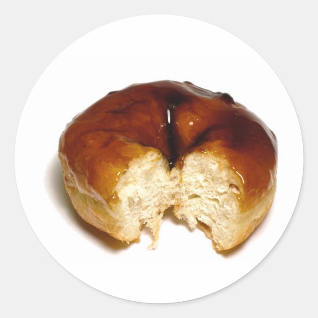 Pegatina Redonda Donut mordido (Anverso)