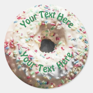 Pegatina Redonda Donut realista con llovizna arcoiris