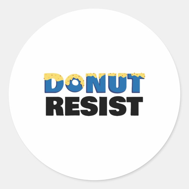 Pegatina Redonda Donut Resist Cop Chistes Sheriff (Anverso)