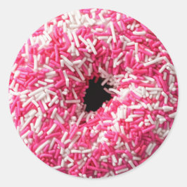 Pegatina Redonda Donut Rosado blanco