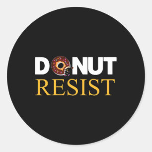 Pegatina Redonda Donut Se Resista A Un Gracioso Regalo Perfecto Par