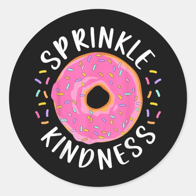 Pegatina Redonda Donut Sprinkle Kindness Chicas graciosas (Anverso)
