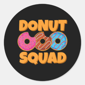 Pegatina Redonda Donut Squad divertido dulce Doughnut Aperitivos de