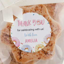 Pegatina Redonda Donut Sweet One Birthday