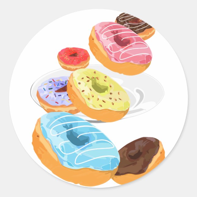 Pegatina Redonda Donuts (Anverso)