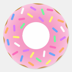Pegatina Redonda Donuts animados