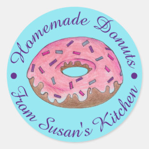 Pegatina Redonda Donuts caseros de la cocina de