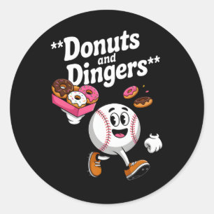 Pegatina Redonda Donuts Y Bailarines Venden Humor De Ventiladores D