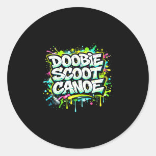 Pegatina Redonda Doobie patinar canoa divertida piragüismo