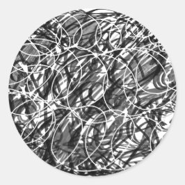 Pegatina Redonda Doodle abstracto de la prisa del tiempo