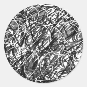 Pegatina Redonda Doodle abstracto de la prisa del tiempo