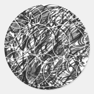 Pegatina Redonda Doodle abstracto de la prisa del tiempo