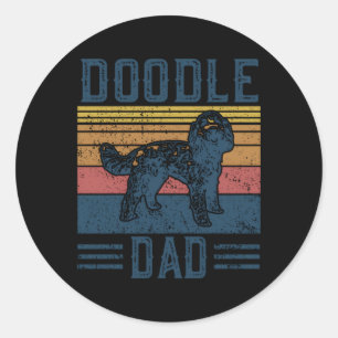 Pegatina Redonda Doodle Dad Aussie Doodle Goldendoodle