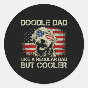Pegatina Redonda Doodle Dad Goldendoodle Regular Dad Pero Cooler Am