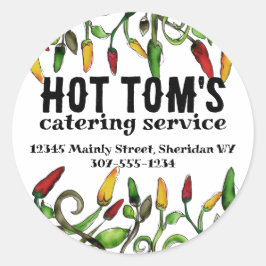 Pegatina Redonda doodle hippie chile caliente chile chile chile eti