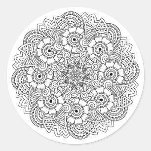 Pegatina Redonda Doodle redondo del diseño