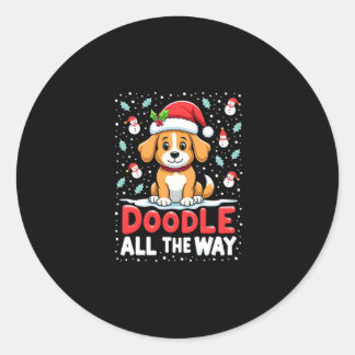 Pegatina Redonda Doodle Todo El Camino Gorra De Santa Divertida Gol