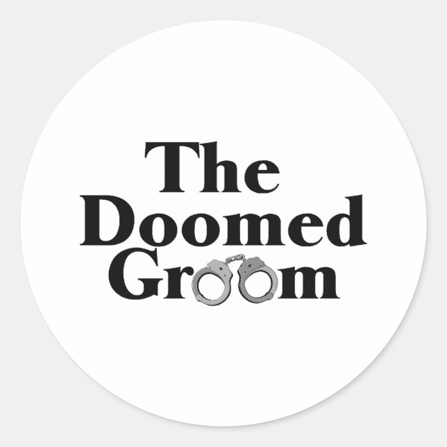 Pegatina Redonda Doomed Groom (Anverso)