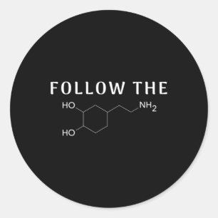 Pegatina Redonda Dopamina Chemical Structure Fun Science Mental