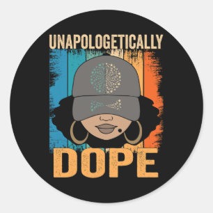 Pegatina Redonda Dope Women Black History Mono 1 de junio