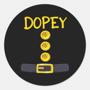 Pegatina Redonda Dopey Dwarf Halloween Costume de color coincidente