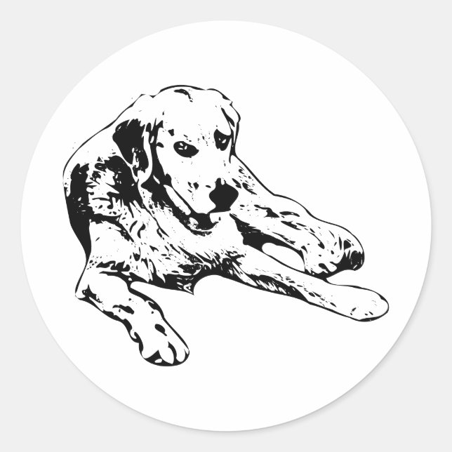 Pegatina Redonda Dorado en líneas simples (Anverso)