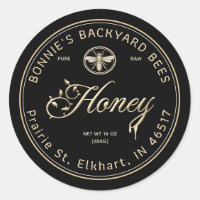 Dorado Honey Script Floral Floral Heraldic Bee Bla