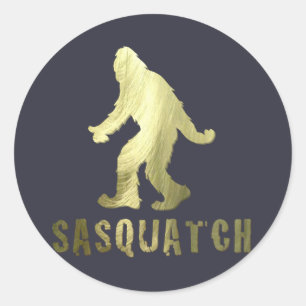 Pegatina Redonda Dorado Sasquatch