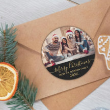 Dorado Script Black Family Photo Merry Christmas
