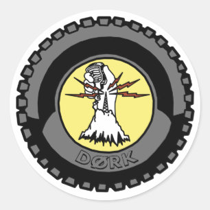 Pegatina Redonda DORK con un cero