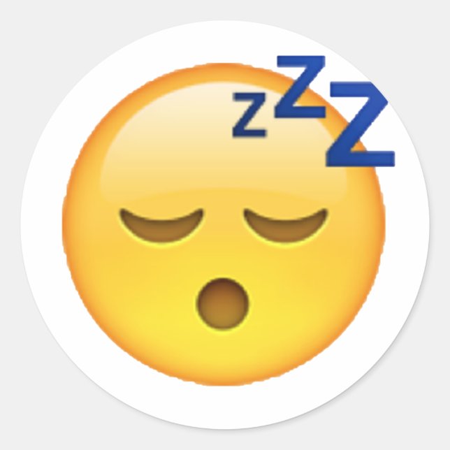 Pegatina Redonda Dormido - Emoji (Anverso)