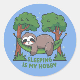 Pegatina Redonda Dormir es mi hobby