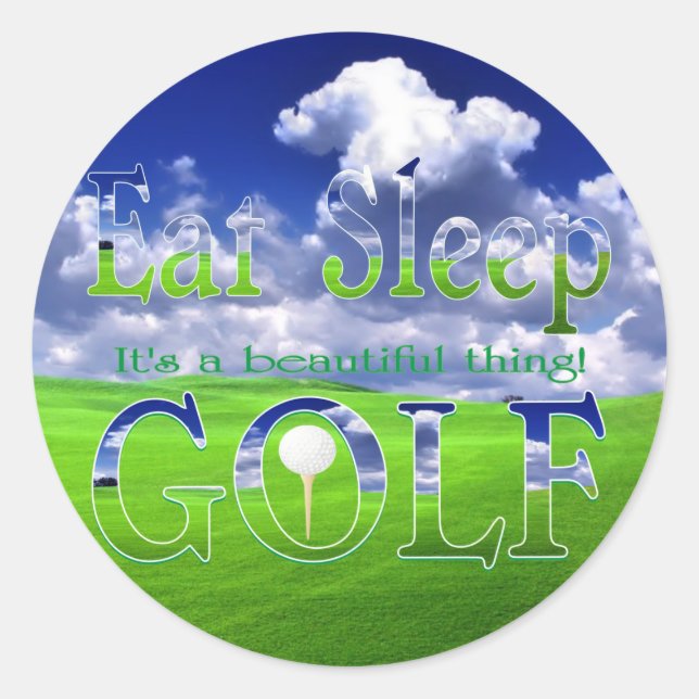 Pegatina Redonda dormir golf (Anverso)