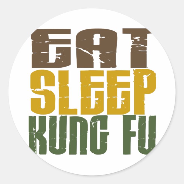 Pegatina Redonda Dormir Kung Fu 1 (Anverso)